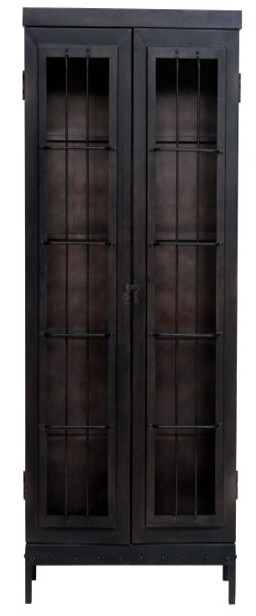 Handcrafted dark iron display cabinet — artisan metalwork available wholesale from Al Artisans